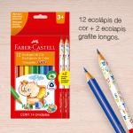 Ecolápis Jumbo Triangular 12 Cores + 2 – Faber-Castell - Imagem 2